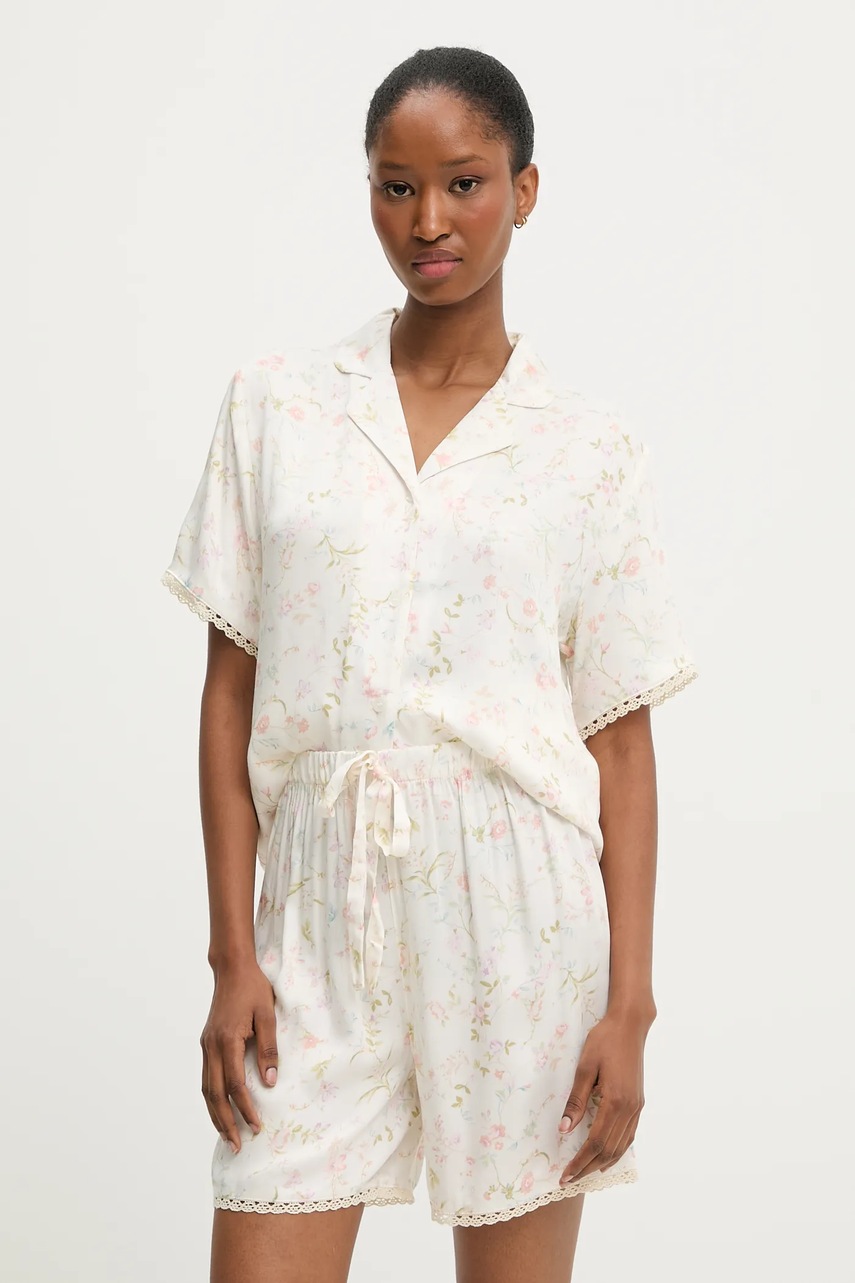 Answear Lab pijama culoarea bej