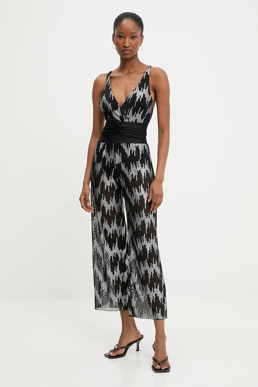 Answear Lab costum de baie dintr-o bucata si pantaloni de plaja culoarea negru, cupa usor rigidizata