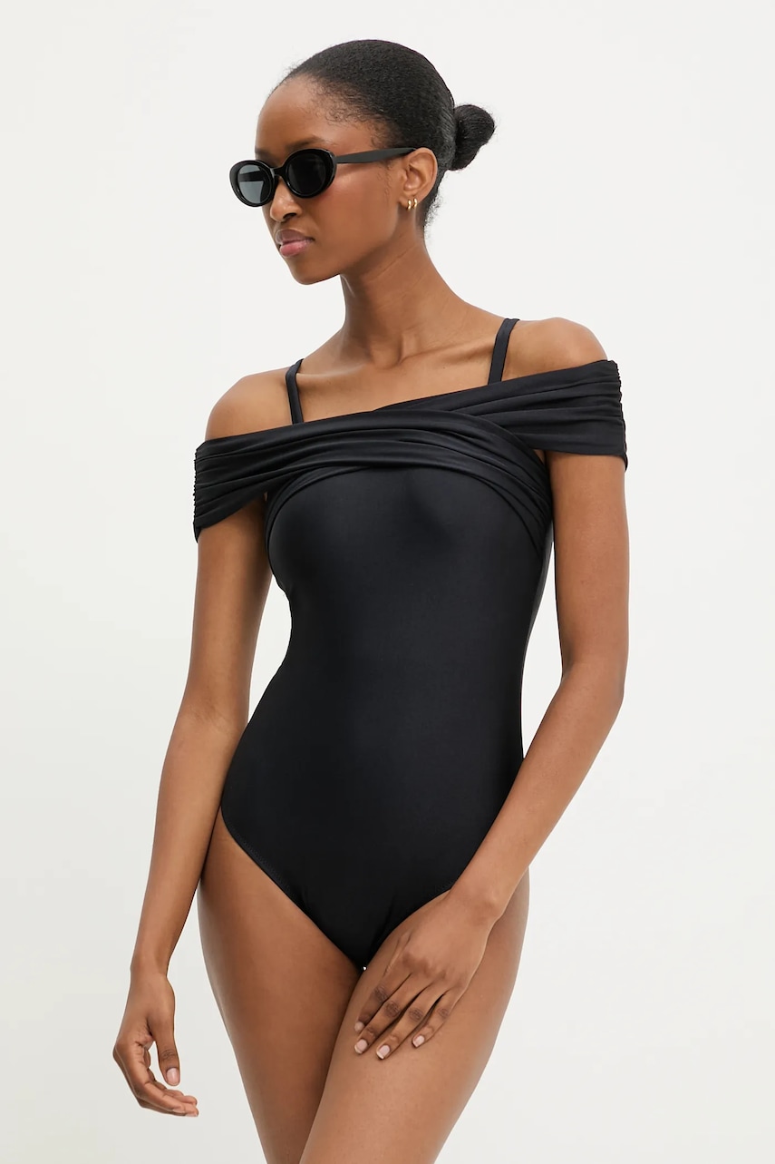 Answear Lab costum de baie dintr-o bucată culoarea negru, cupa usor rigidizata