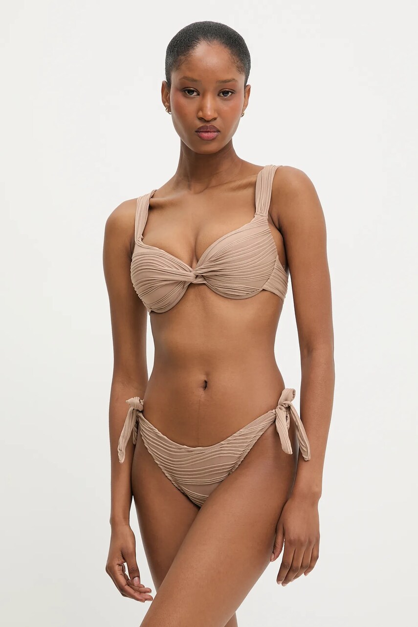 Answear Lab costum de baie din două piese culoarea bej, cupa rigidizata