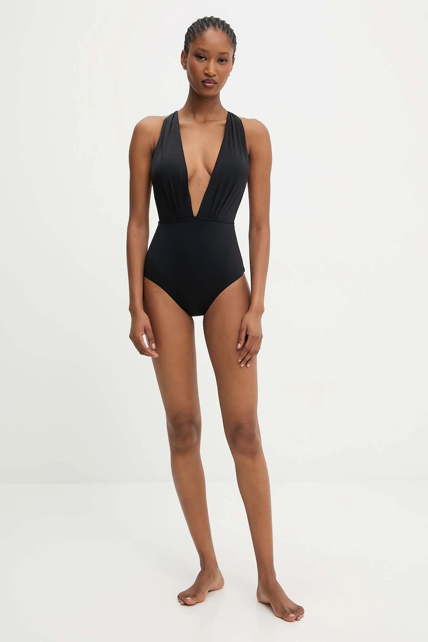 Answear.LAB costum de baie dintr-o bucată culoarea negru, cupa usor rigidizata