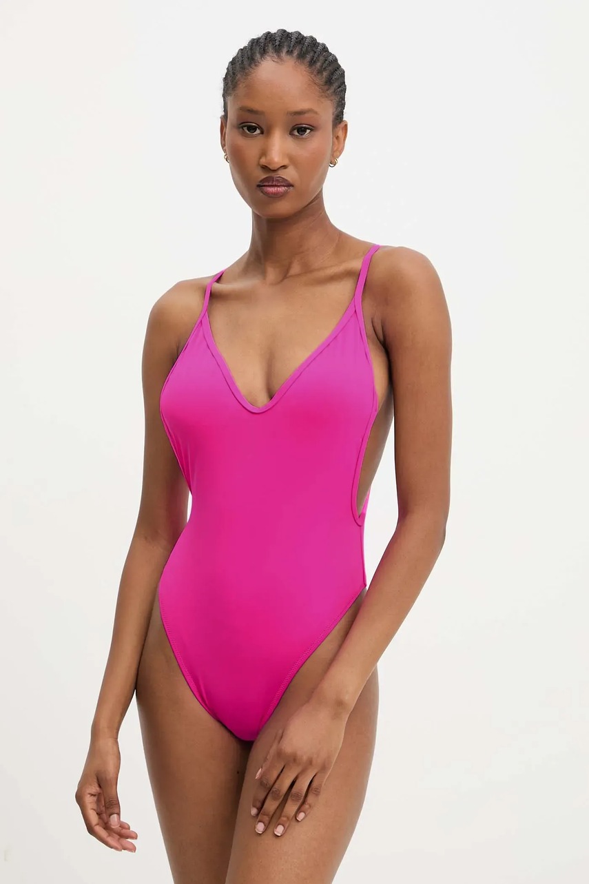 Answear.LAB costum de baie dintr-o bucată culoarea roz, cupa usor rigidizata