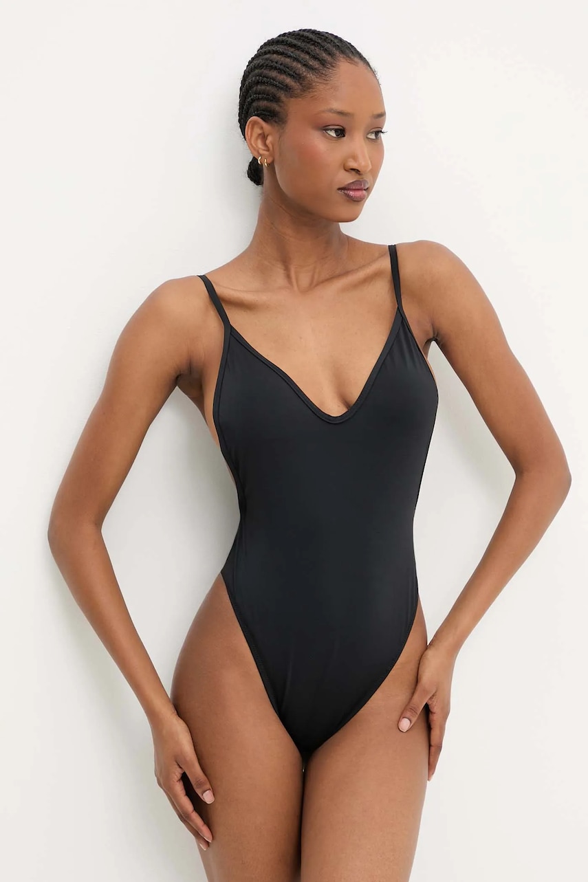 Answear.LAB costum de baie dintr-o bucată culoarea negru, cupa usor rigidizata