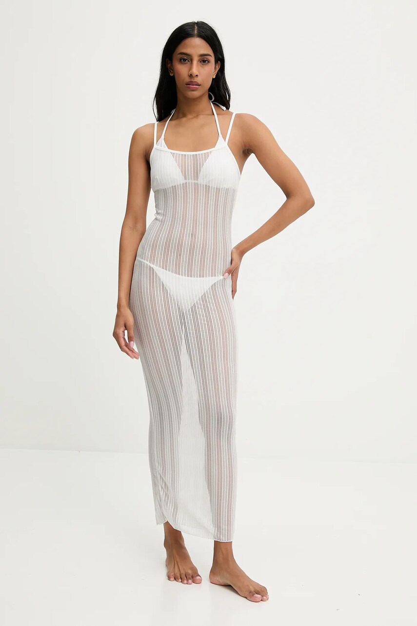 Answear Lab costum de baie și rochie de plajă culoarea alb, cupa moale