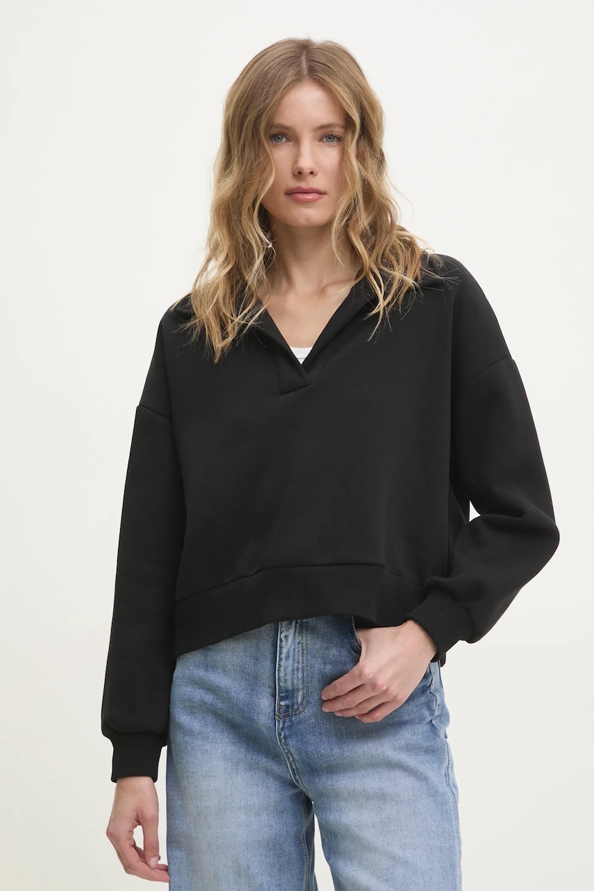 Answear Lab bluza femei, culoarea negru, neted Answear Lab bluza femei, culoarea negru, neted