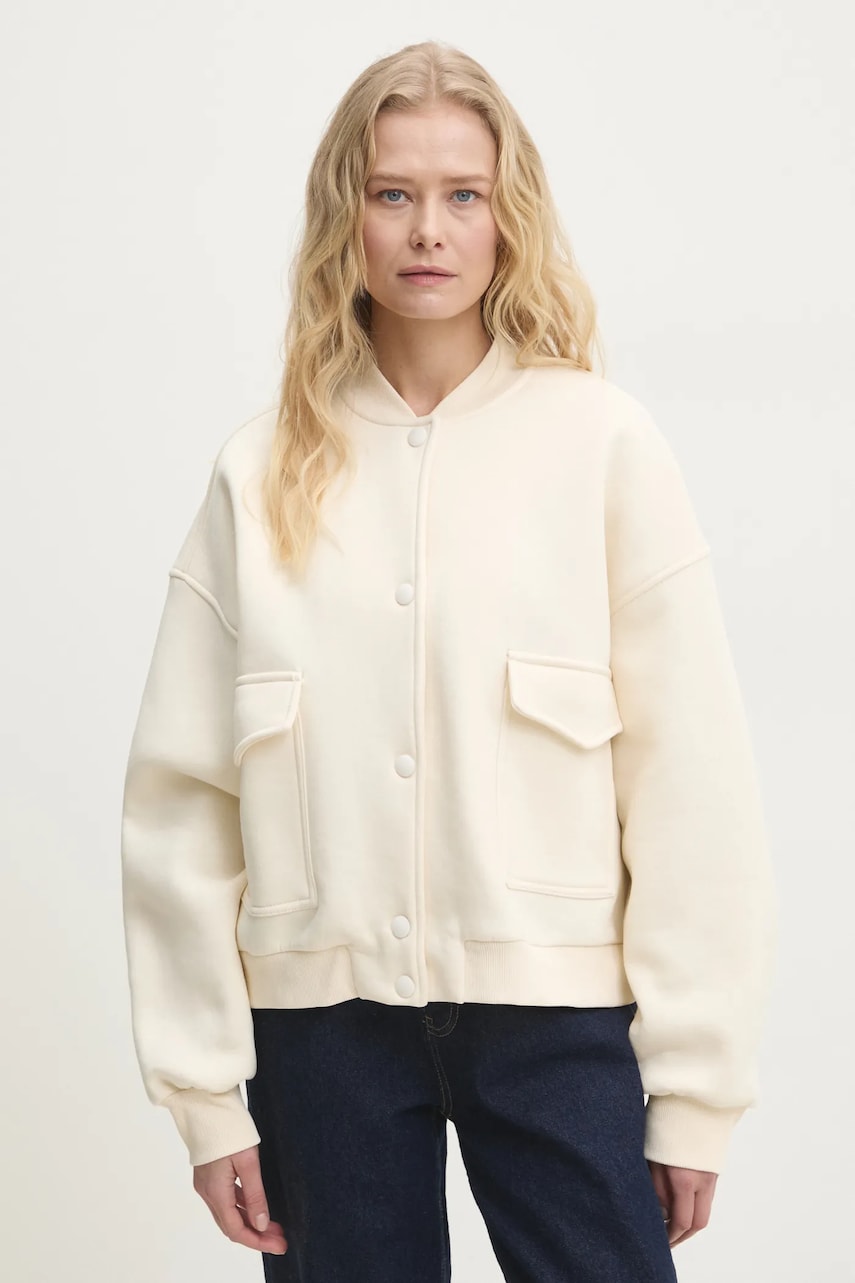 Answear Lab bluza femei, culoarea bej, neted