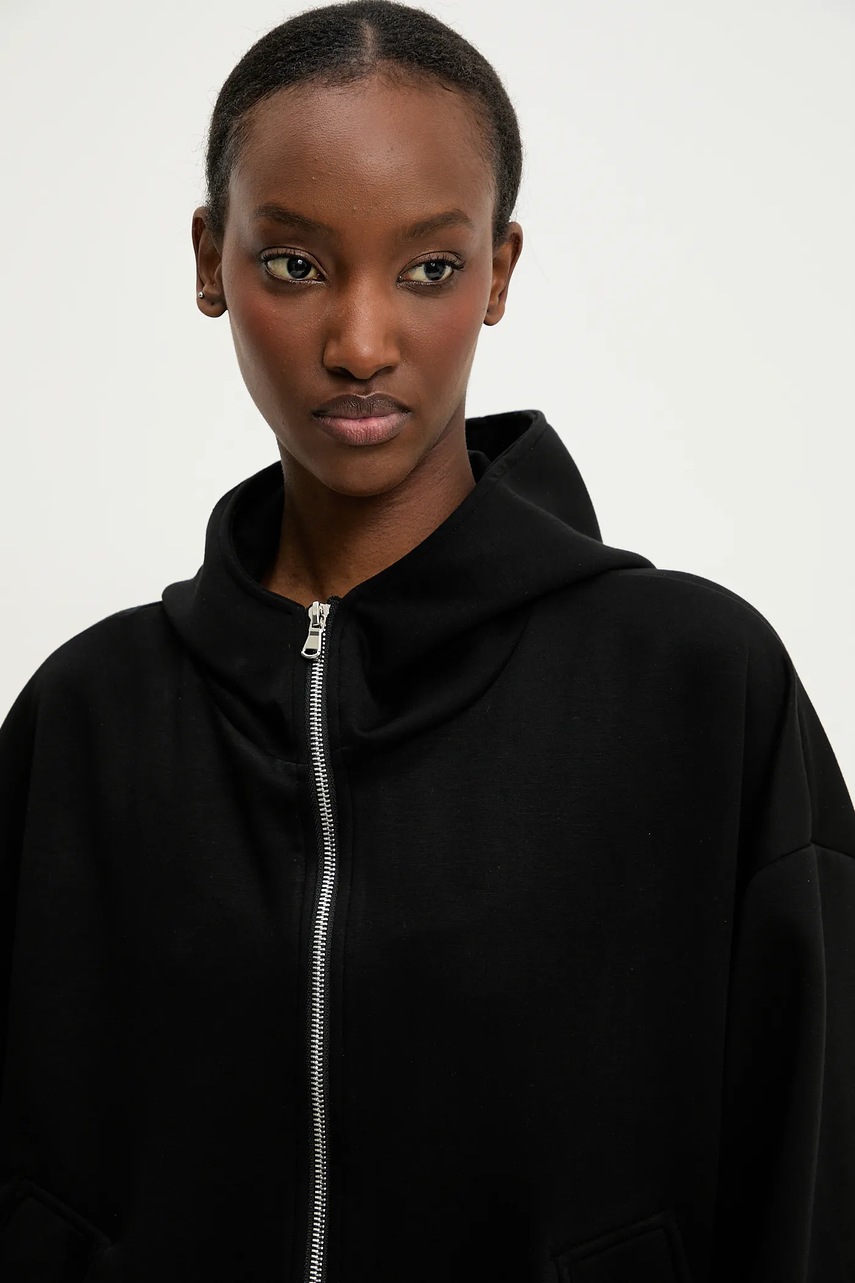 Μπλούζα Answear.LAB χρώμα: μαύρο, με κουκούλα φωτογραφία