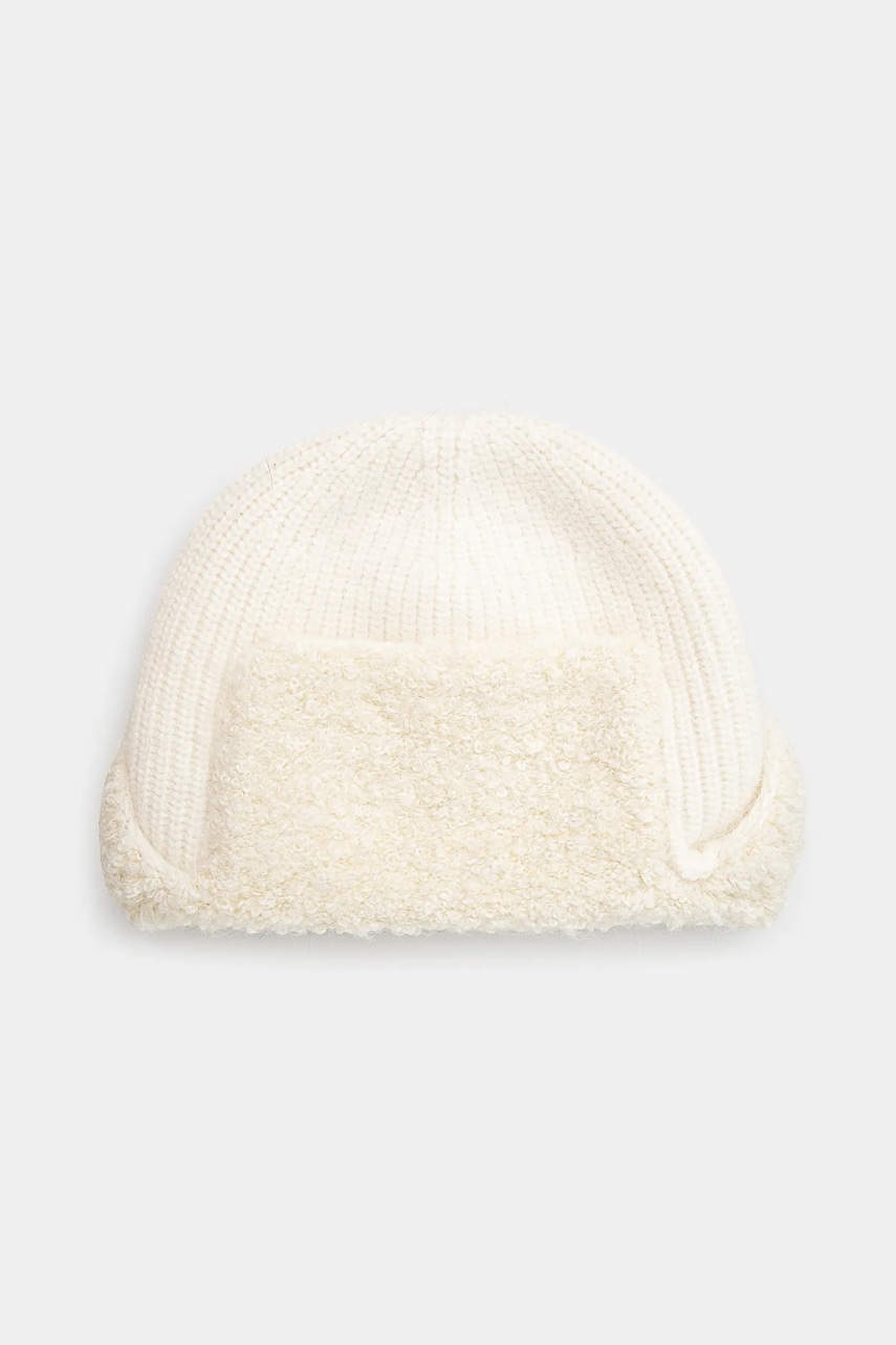Answear Lab caciula de lana culoarea bej, de lana, din tricot gros Answear Lab caciula de lana culoarea bej, de lana, din tricot gros