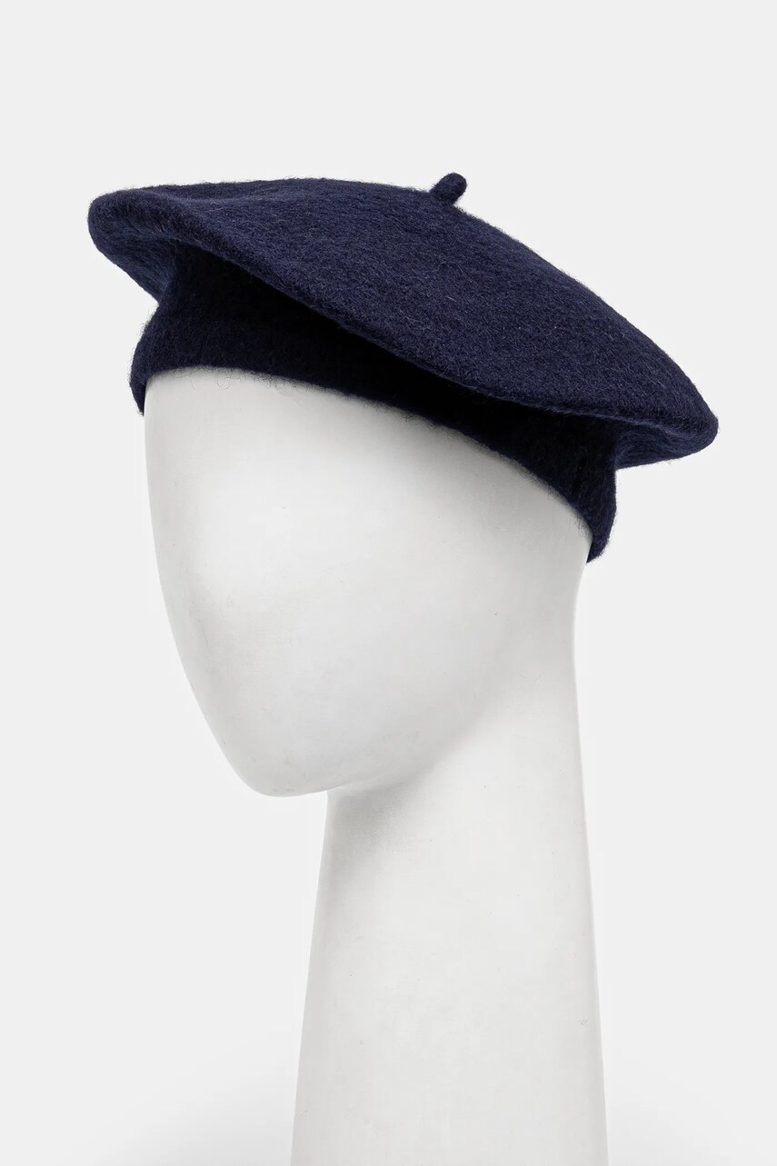 Levně Vlněný baret Answear Lab tmavomodrá barva, vlněný