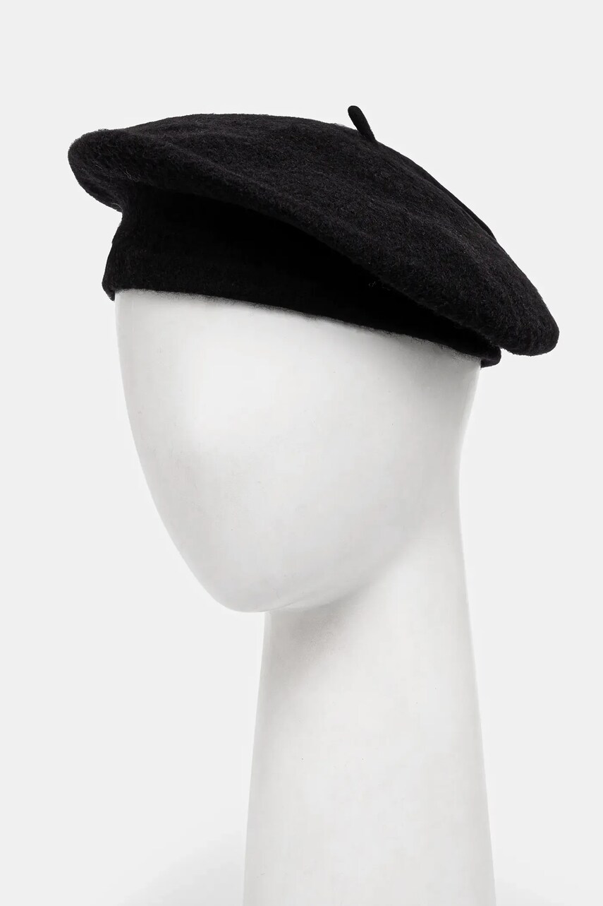 Levně Vlněný baret Answear Lab černá barva, vlněný