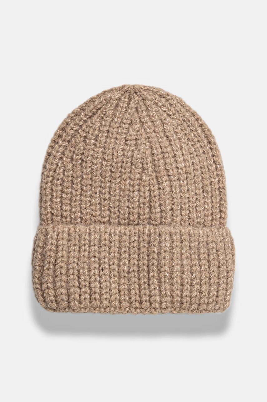 Answear Lab caciula culoarea bej, din tricot gros