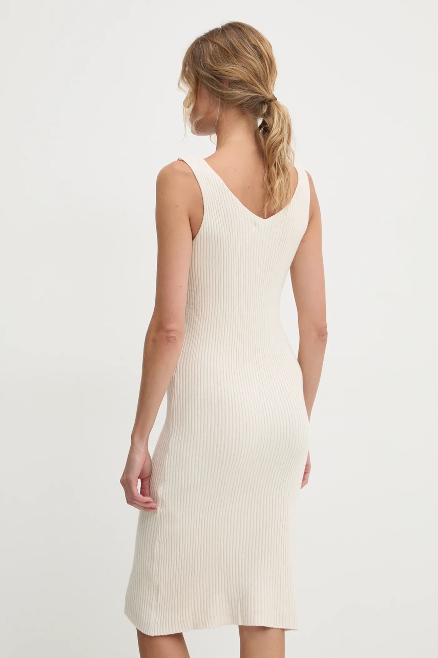 Φόρεμα και ζακέτα Answear.LAB χρώμα: μπεζ φωτογραφία