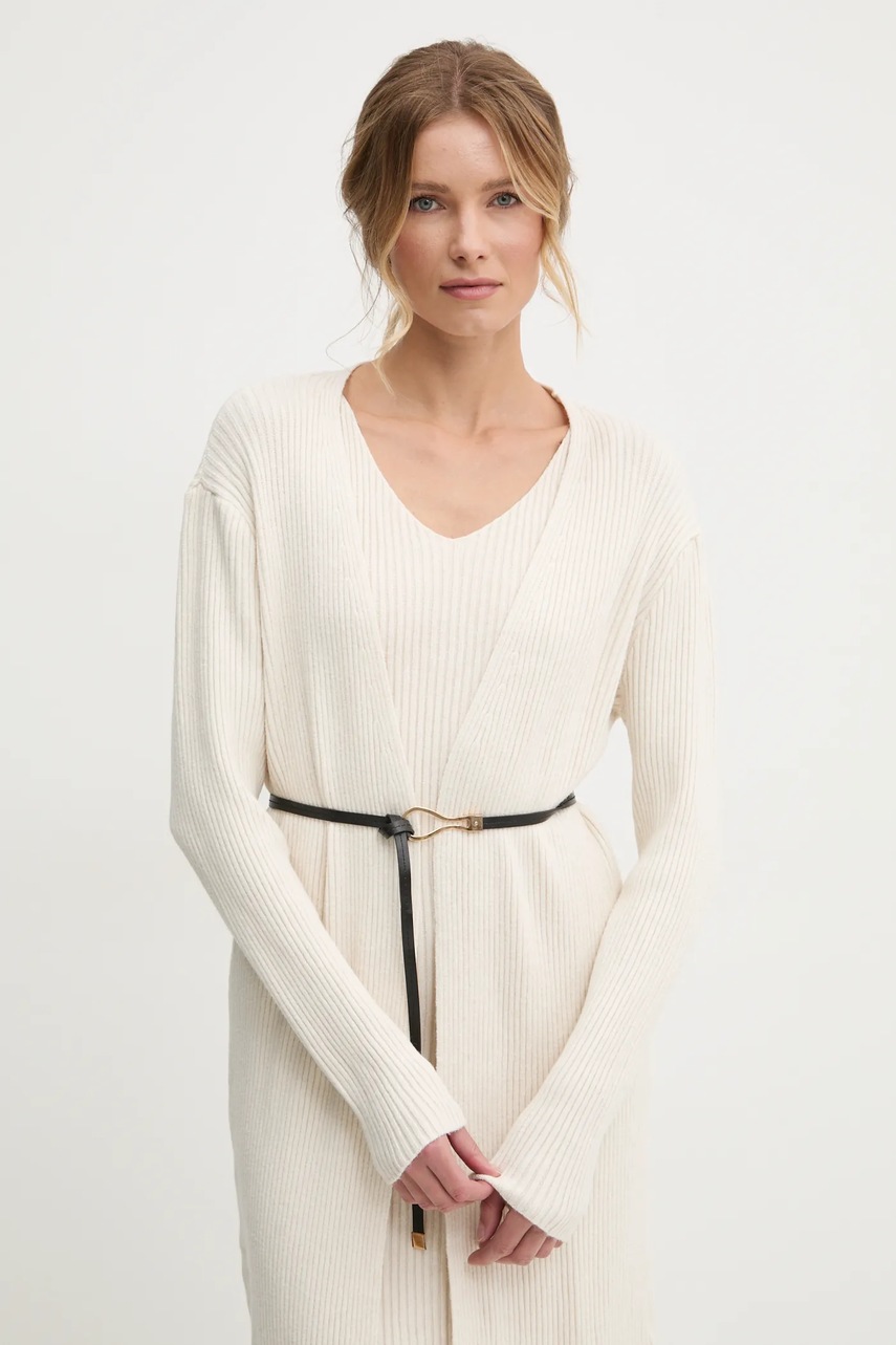 Φόρεμα και ζακέτα Answear.LAB χρώμα: μπεζ φωτογραφία