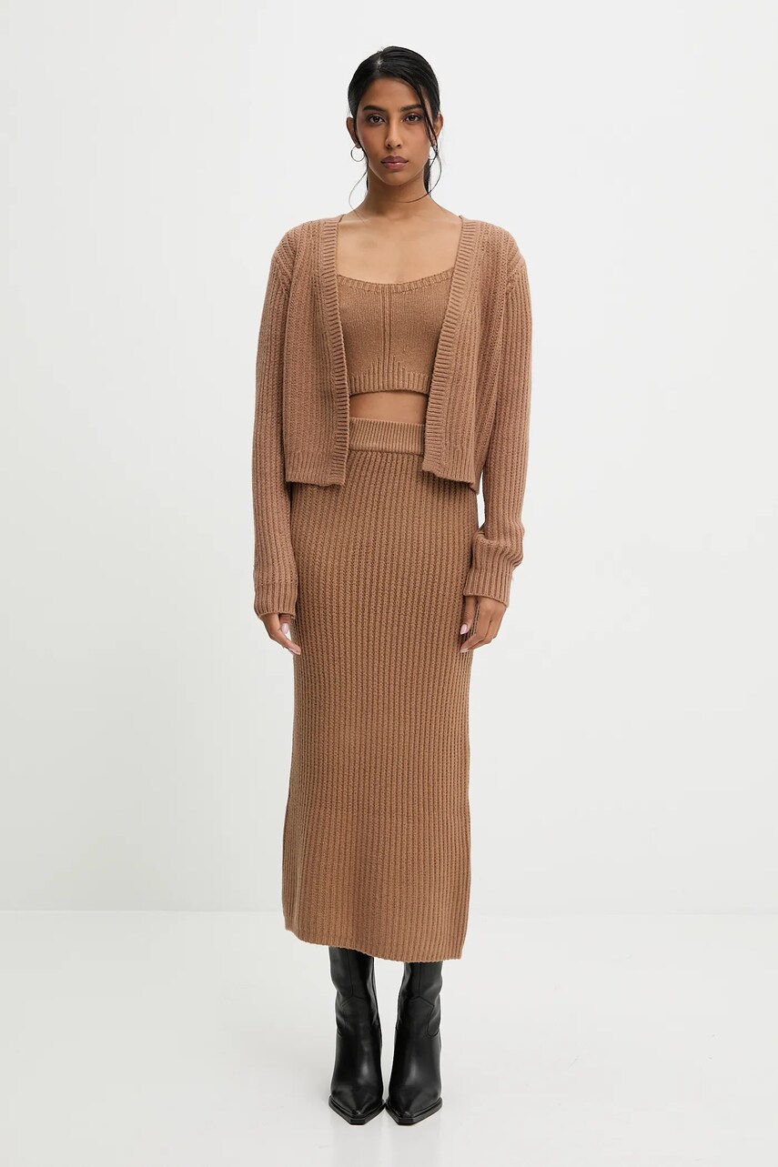 Answear Lab compleu femei, culoarea maro