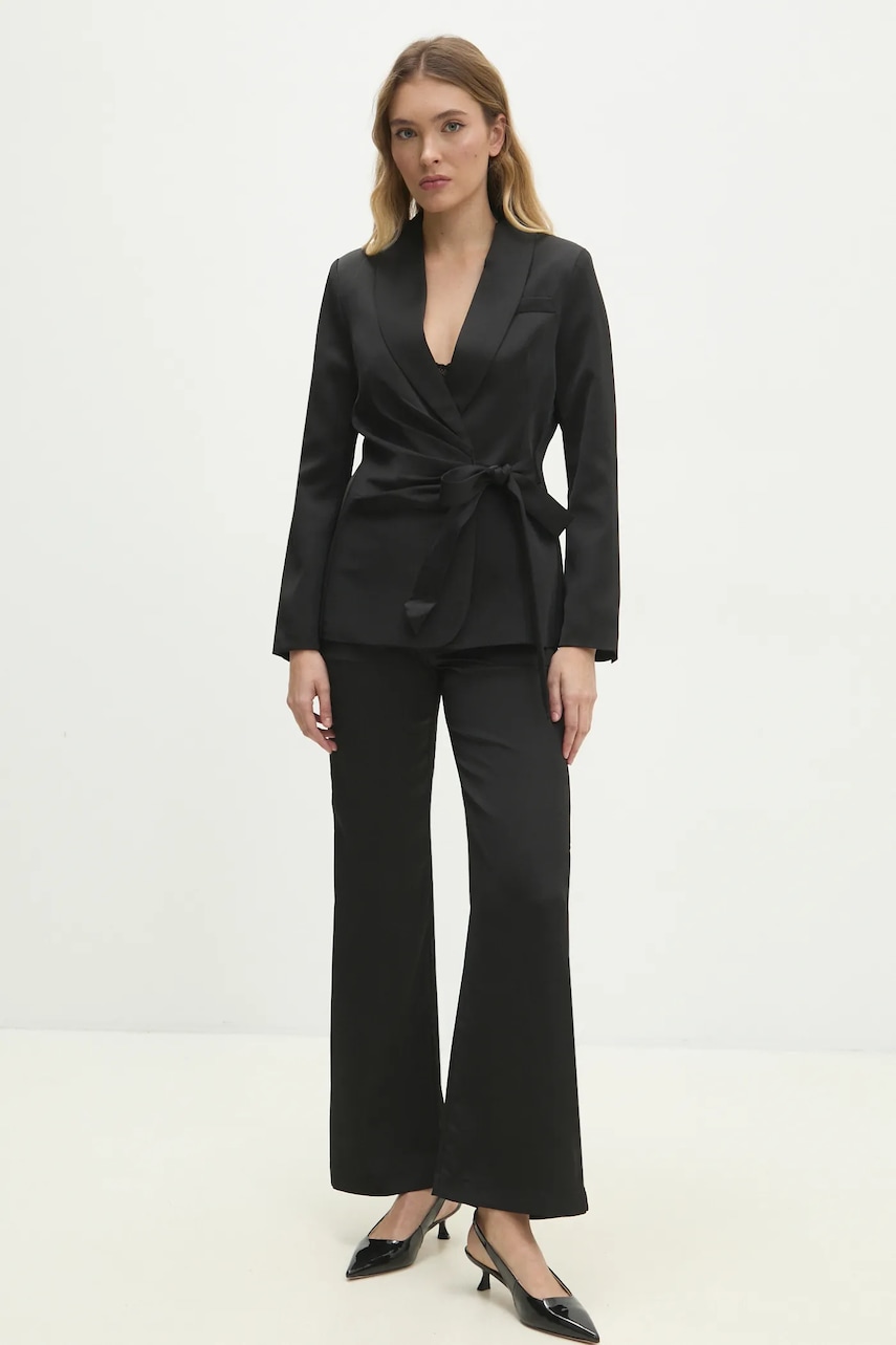 Answear Lab compleu din lana culoarea negru