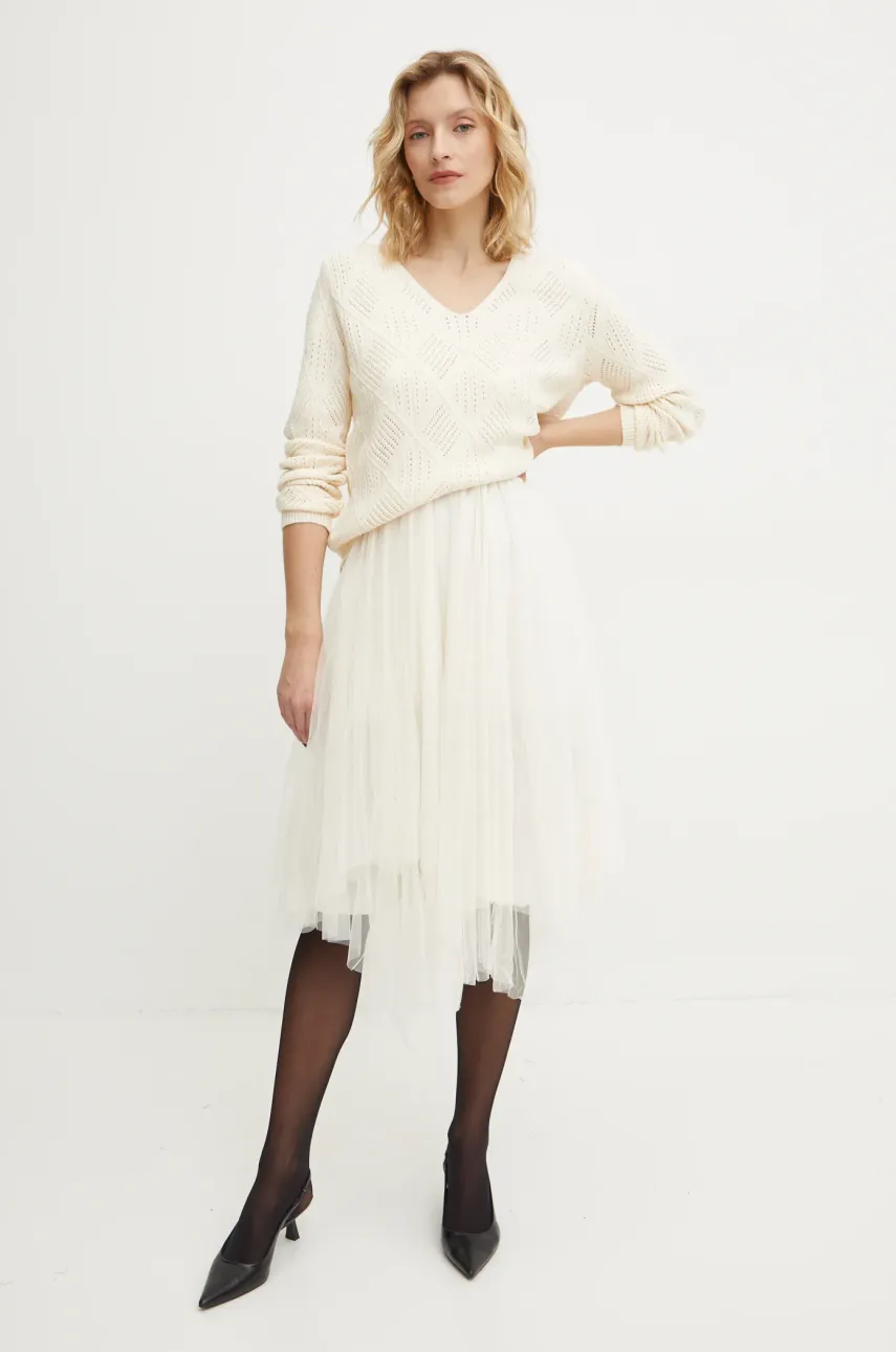 Answear Lab rochie și pulover culoarea bej