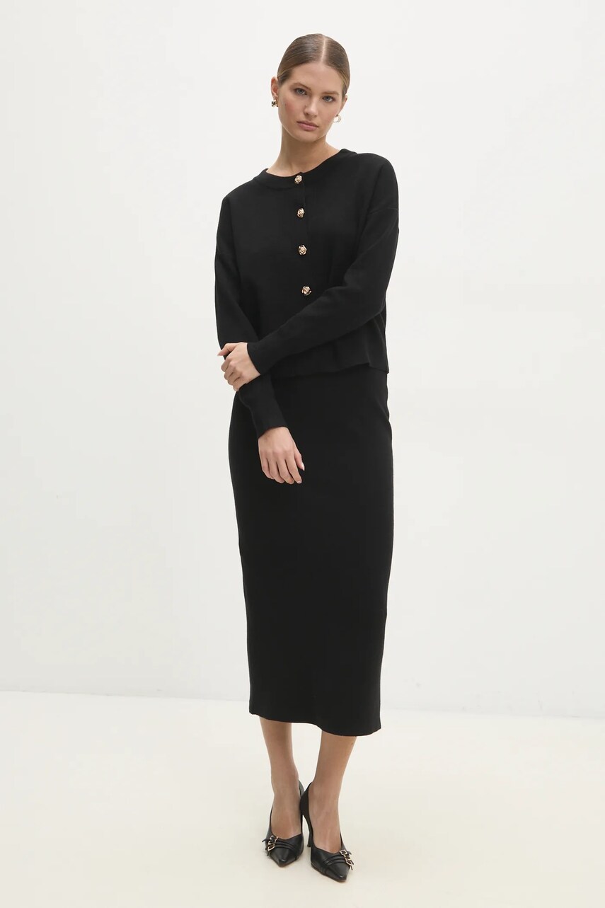 Answear Lab compleu femei, culoarea negru