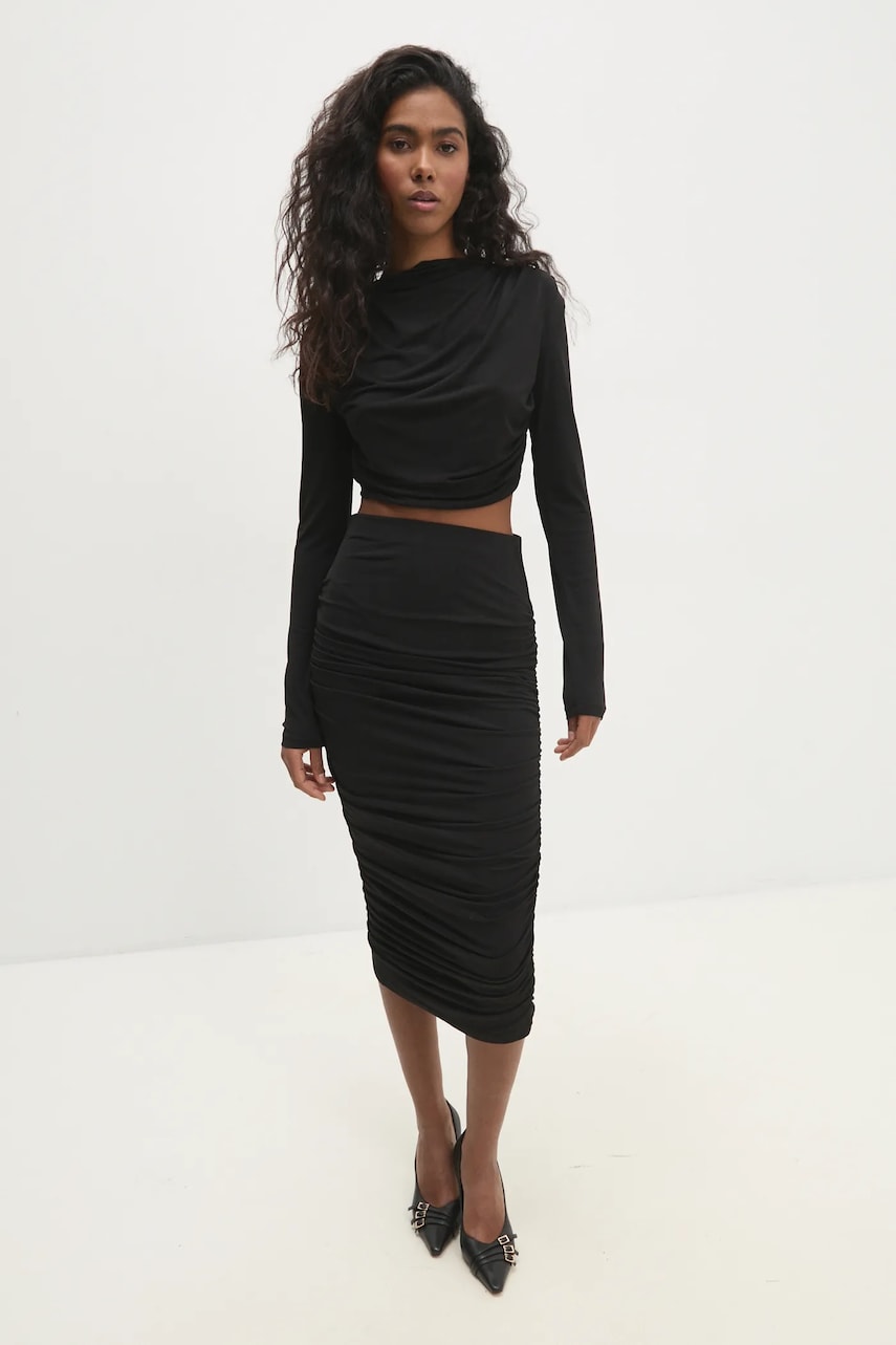 Answear Lab set - bluză și fustă culoarea negru Answear Lab set - bluză și fustă culoarea negru