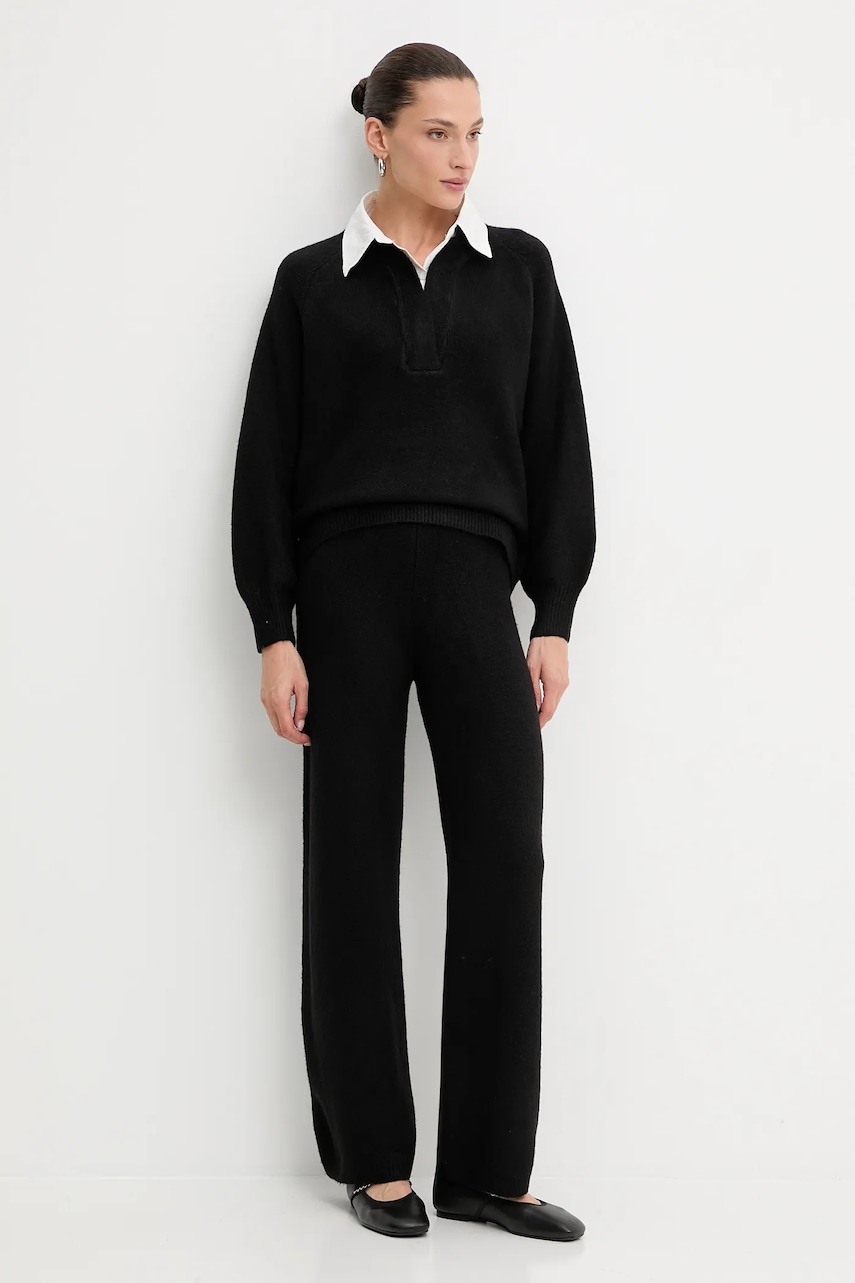 Answear Lab set din lana culoarea negru