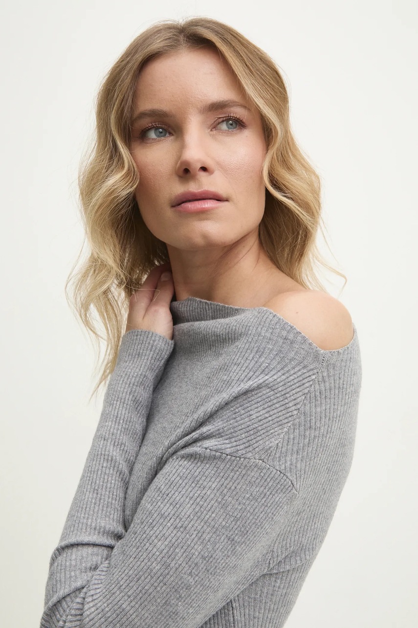 Πουλόβερ και φούστα Answear.LAB χρώμα: γκρι φωτογραφία