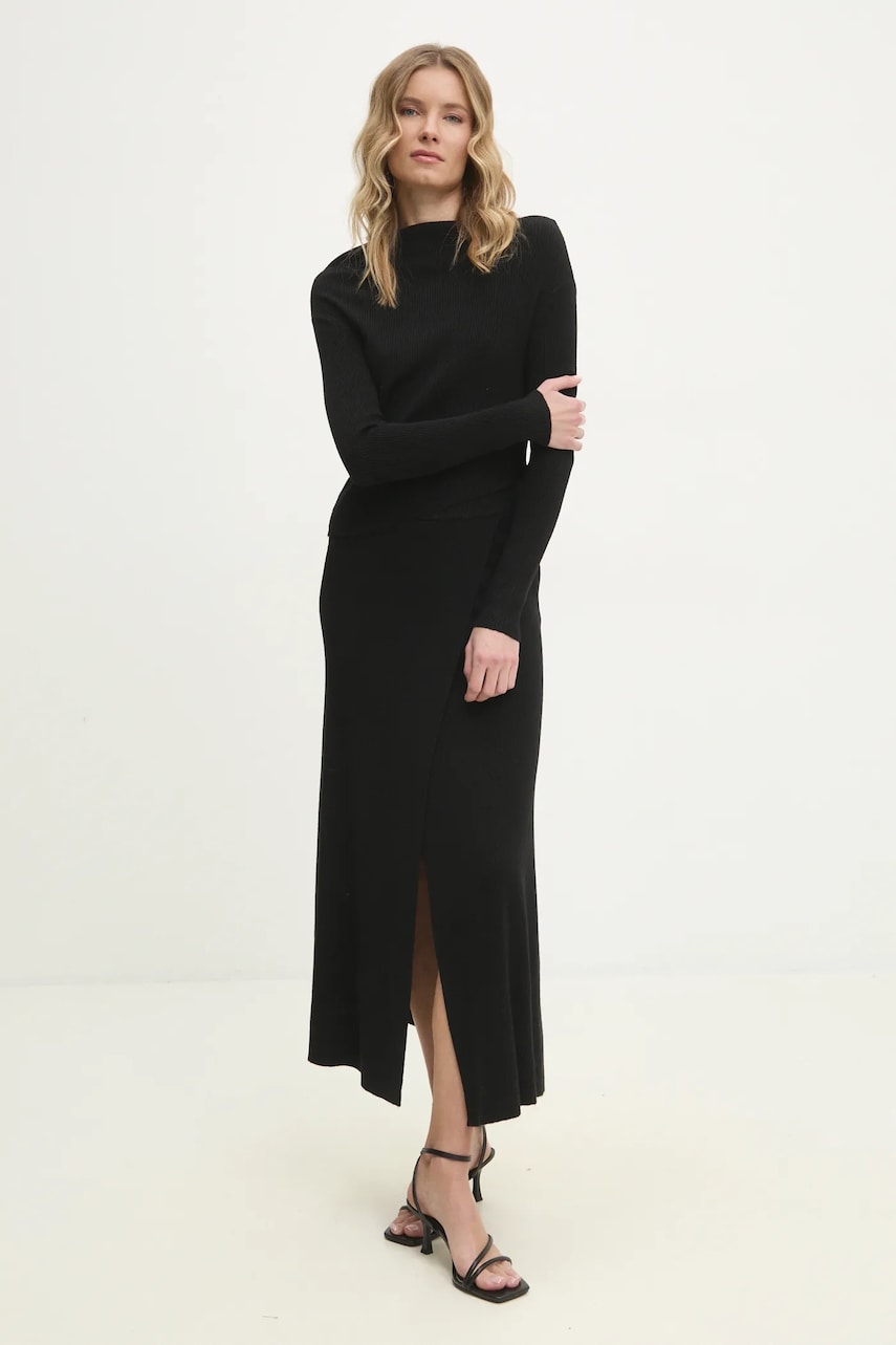 Answear Lab bluză și fustă culoarea negru Answear Lab bluză și fustă culoarea negru