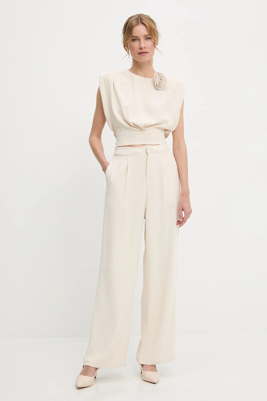 Answear Lab bluză și pantaloni culoarea bej Answear Lab bluză și pantaloni culoarea bej