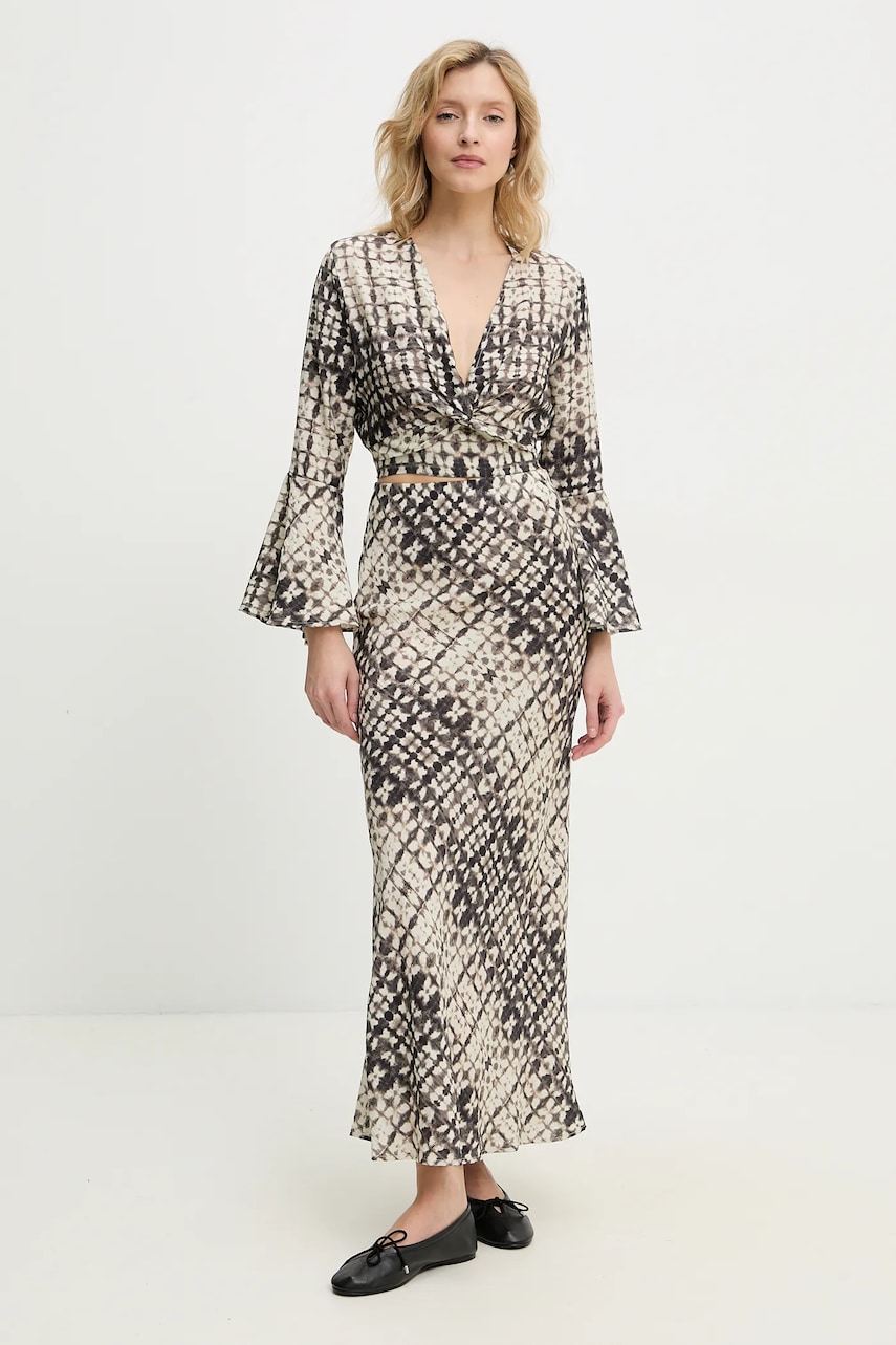 Answear Lab set bluză și fustă femei, culoarea bej Answear Lab set bluză și fustă femei, culoarea bej