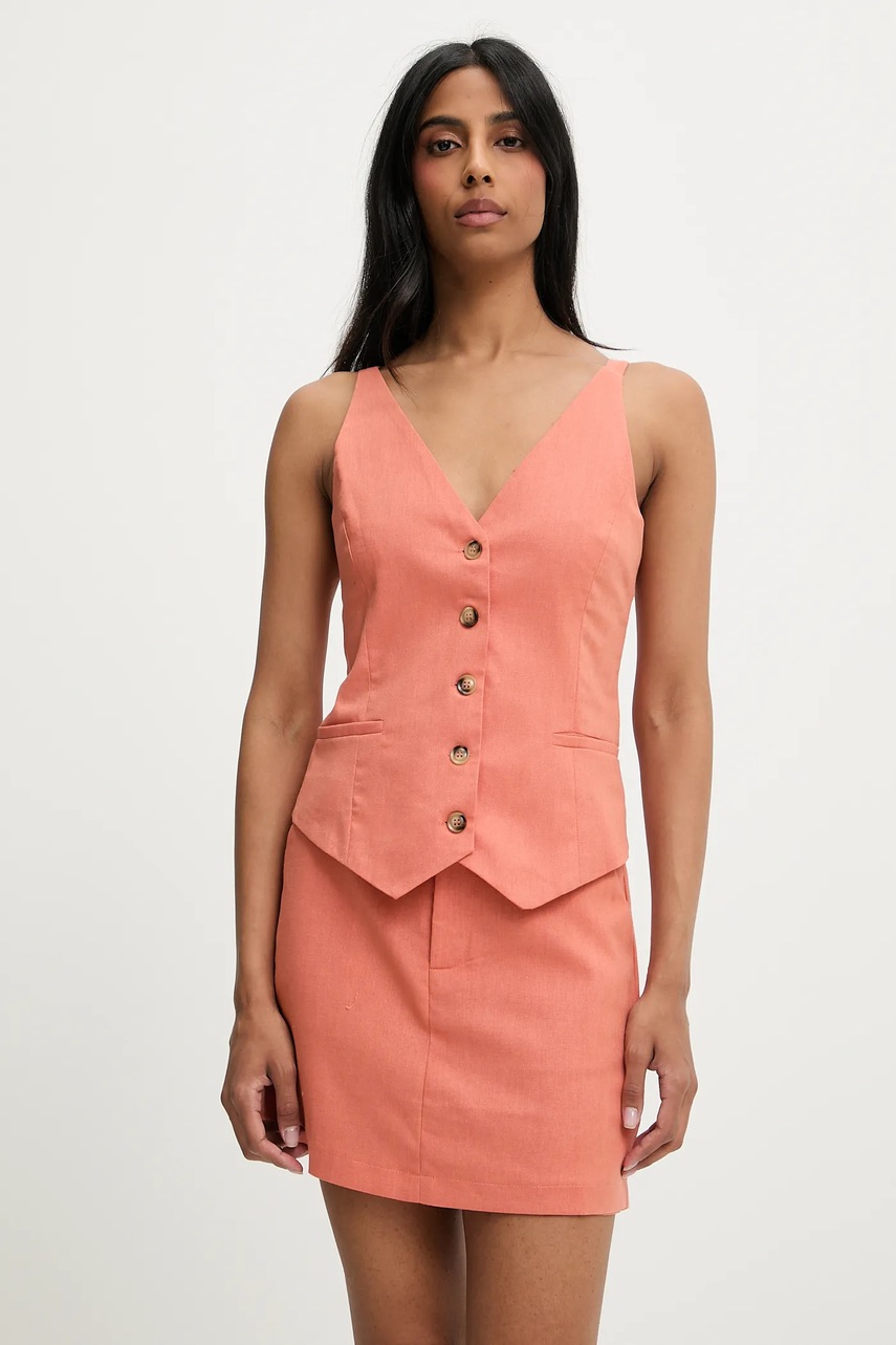 Жилетка и брюки-юбка со льном Answear.LAB цвет оранжевый