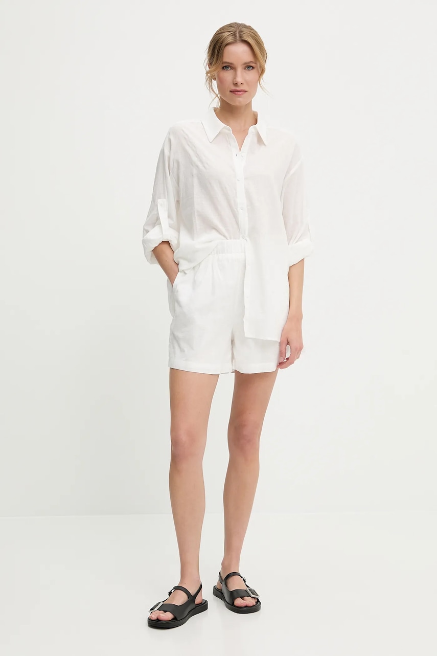 Answear Lab cămașă și pantaloni scurți culoarea alb