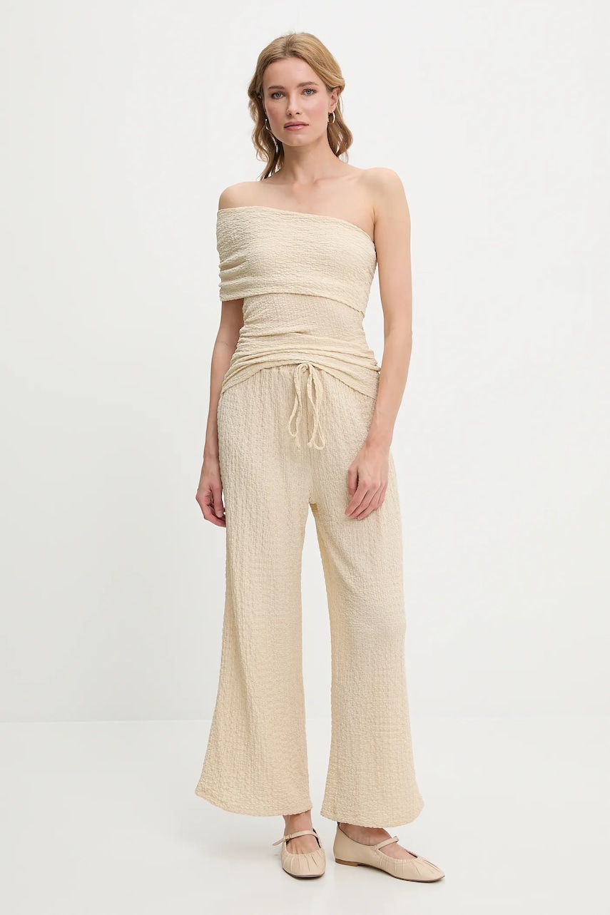 Answear Lab bluză și pantaloni culoarea bej