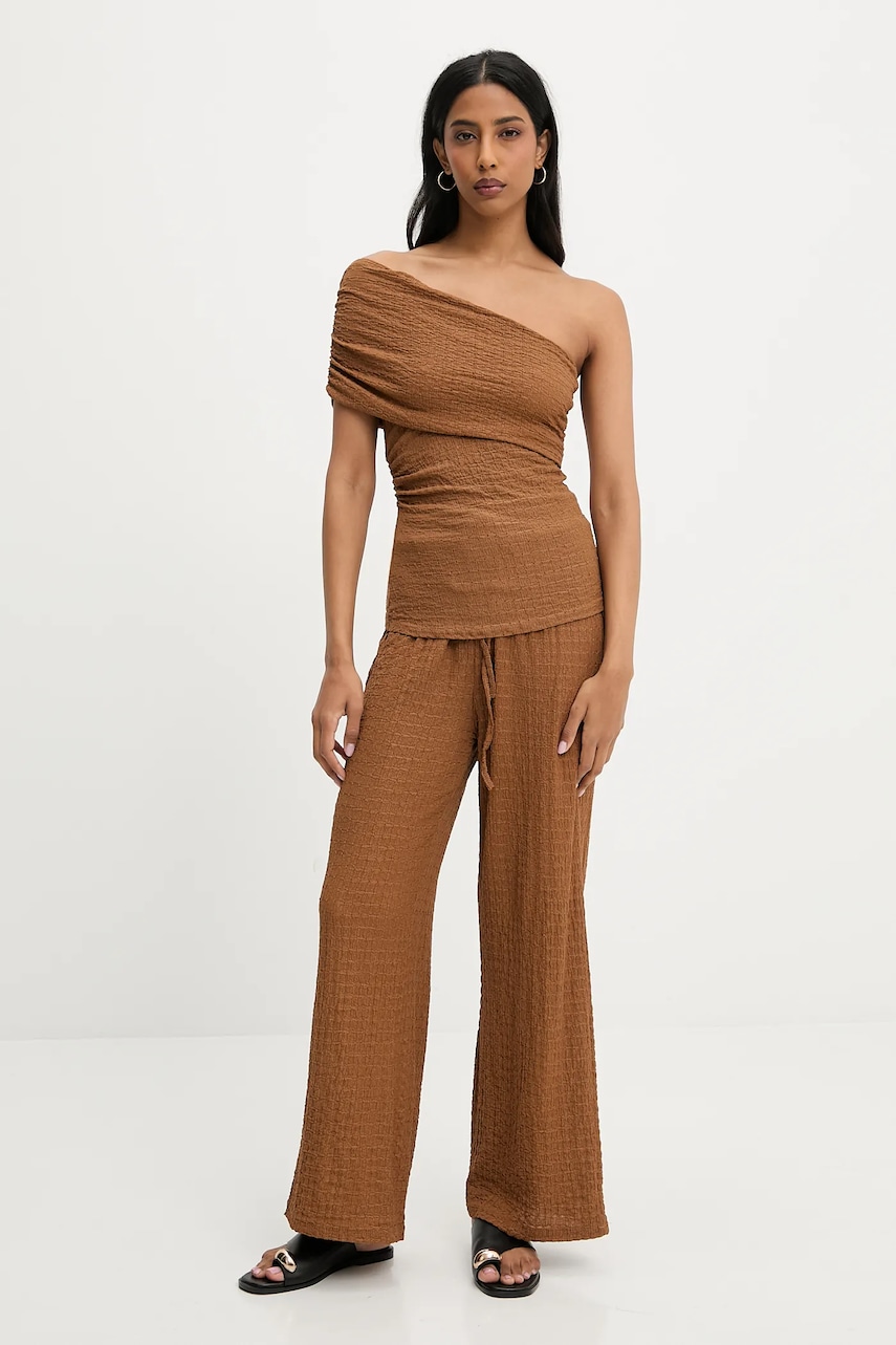 Answear Lab bluză și pantaloni culoarea maro