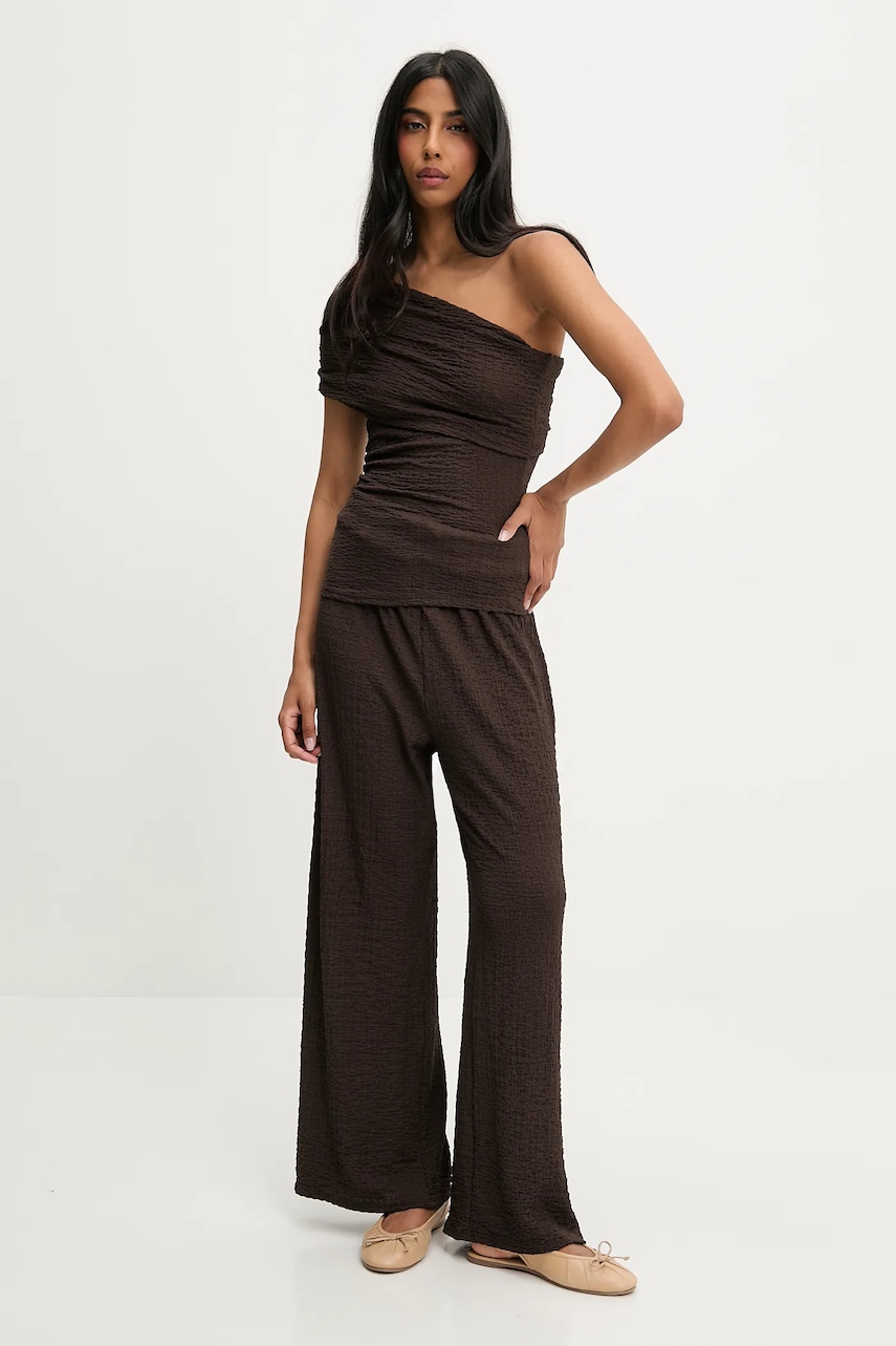 Answear Lab bluză și pantaloni culoarea maro