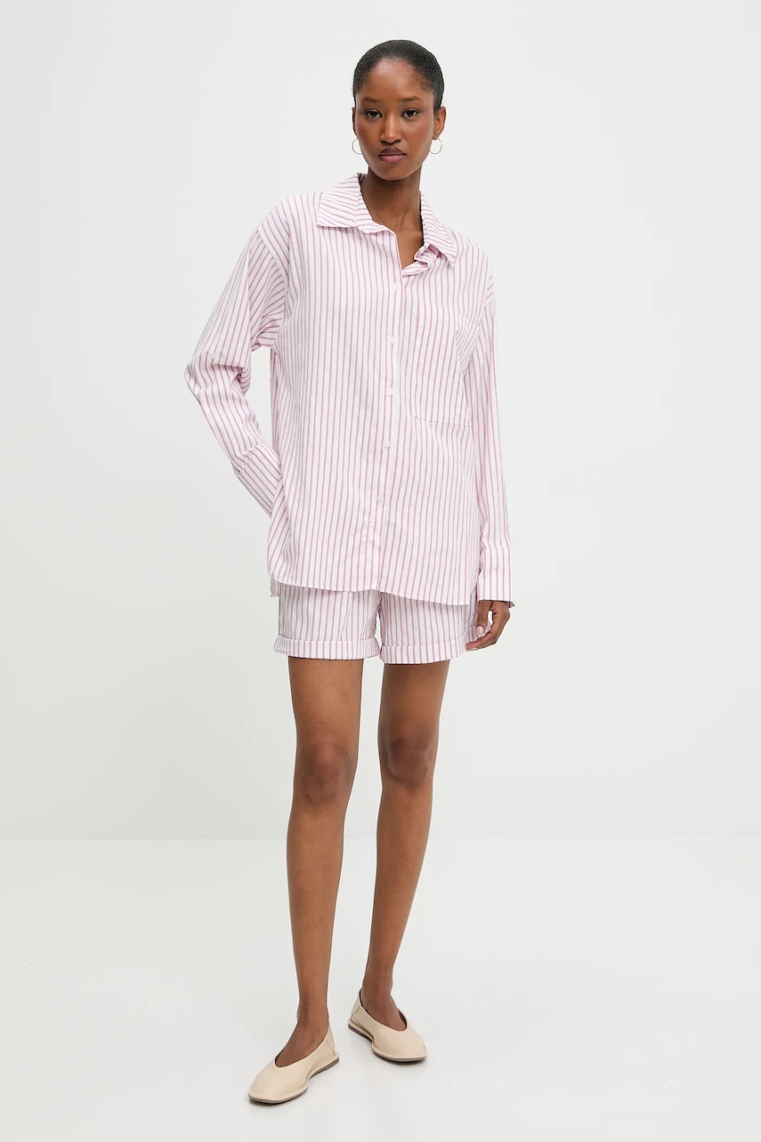 Answear Lab cămașă și pantaloni scurți culoarea roz
