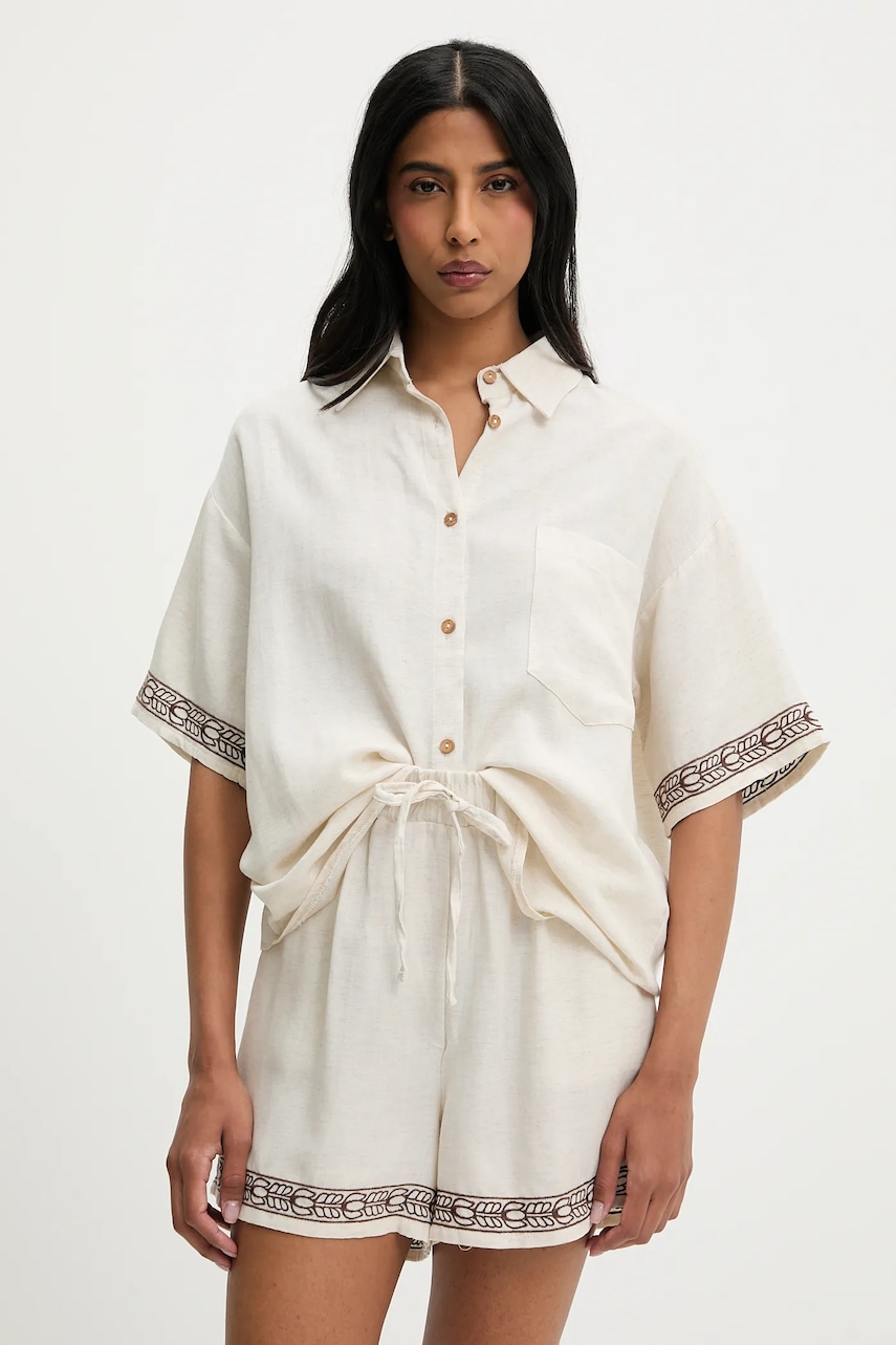 Answear Lab set complet cu lenjerie culoarea bej