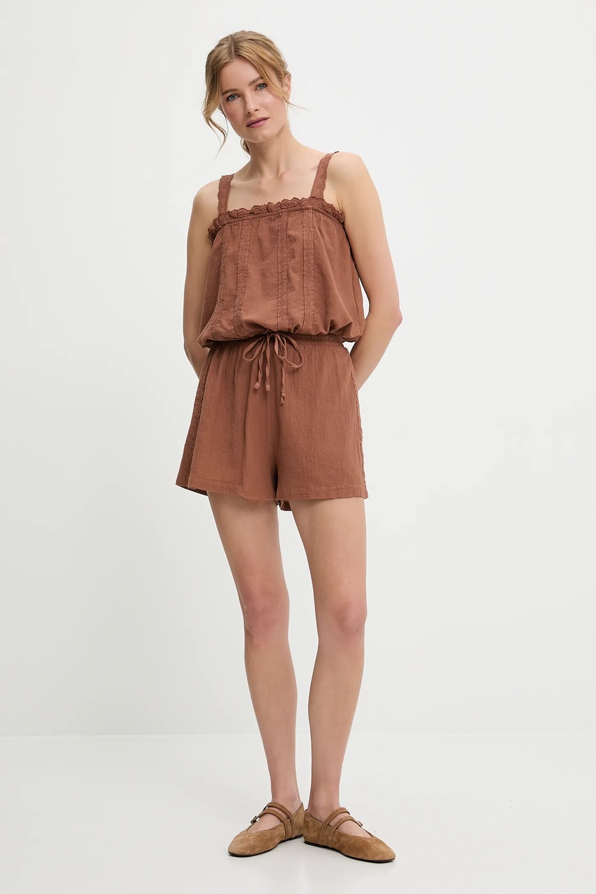 Блузка и хлопковые шорты Answear.LAB цвет коричневый