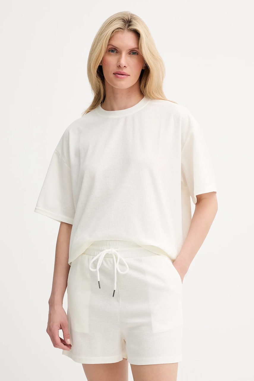 Answear Lab tricou și pantaloni scurți culoarea alb