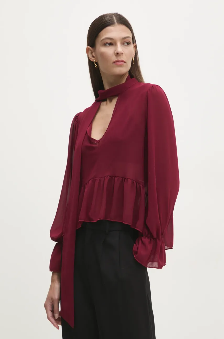 Блузка Answear.LAB женская цвет красный однотонная Блузка Answear.LAB женская цвет красный однотонная