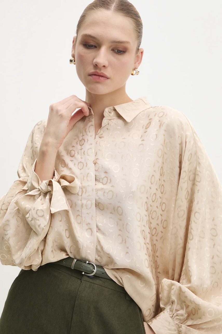 Πουκάμισο Answear.LAB χρώμα: μπεζ φωτογραφία