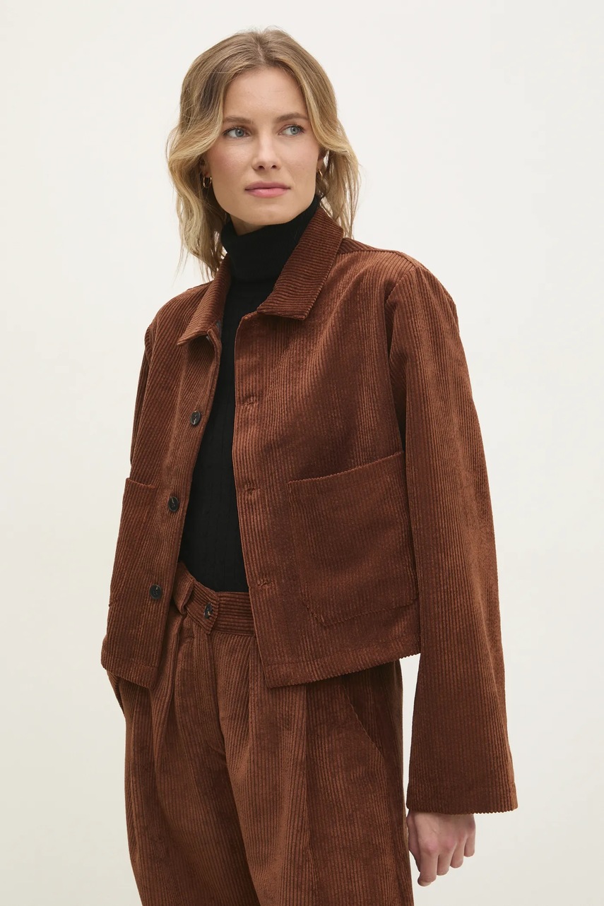 Πουκάμισο κοτλέ Answear.LAB χρώμα: καφέ φωτογραφία