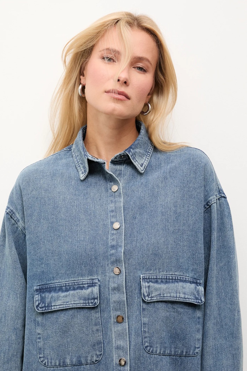 Τζιν πουκάμισο Answear.LAB χρώμα: μπλε φωτογραφία