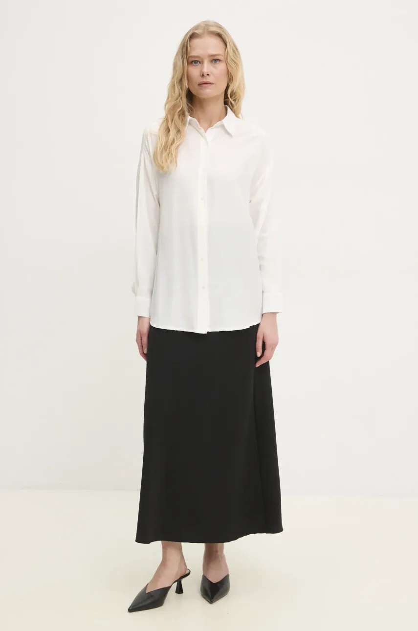 Рубашка Answear.LAB женская цвет белый relaxed классический воротник Рубашка Answear.LAB женская цвет белый relaxed классический воротник