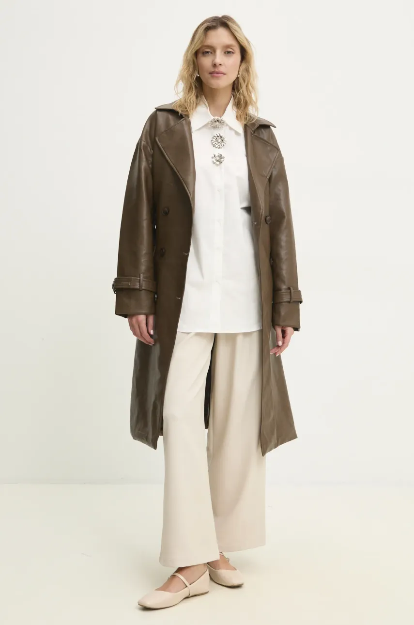 Хлопковая рубашка Answear Lab женская цвет белый relaxed классический воротник Хлопковая рубашка Answear Lab женская цвет белый relaxed классический воротник