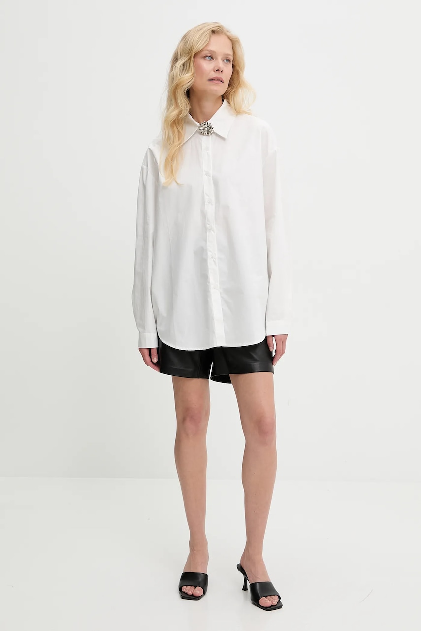 Хлопковая рубашка Answear.LAB женская цвет белый relaxed классический воротник Хлопковая рубашка Answear.LAB женская цвет белый relaxed классический воротник