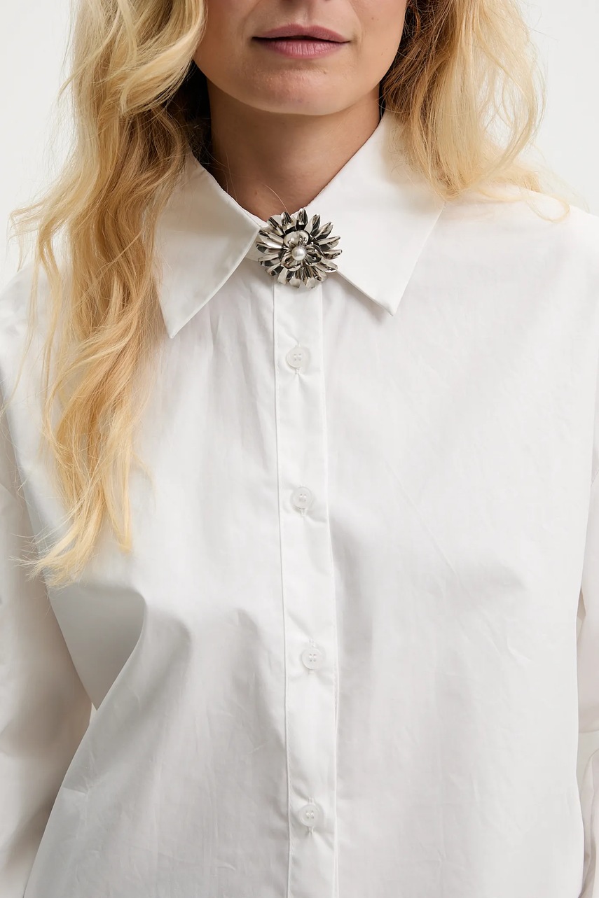 Βαμβακερό πουκάμισο Answear.LAB χρώμα: άσπρο φωτογραφία