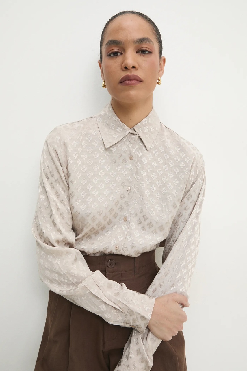 Πουκάμισο Answear.LAB χρώμα: μπεζ φωτογραφία