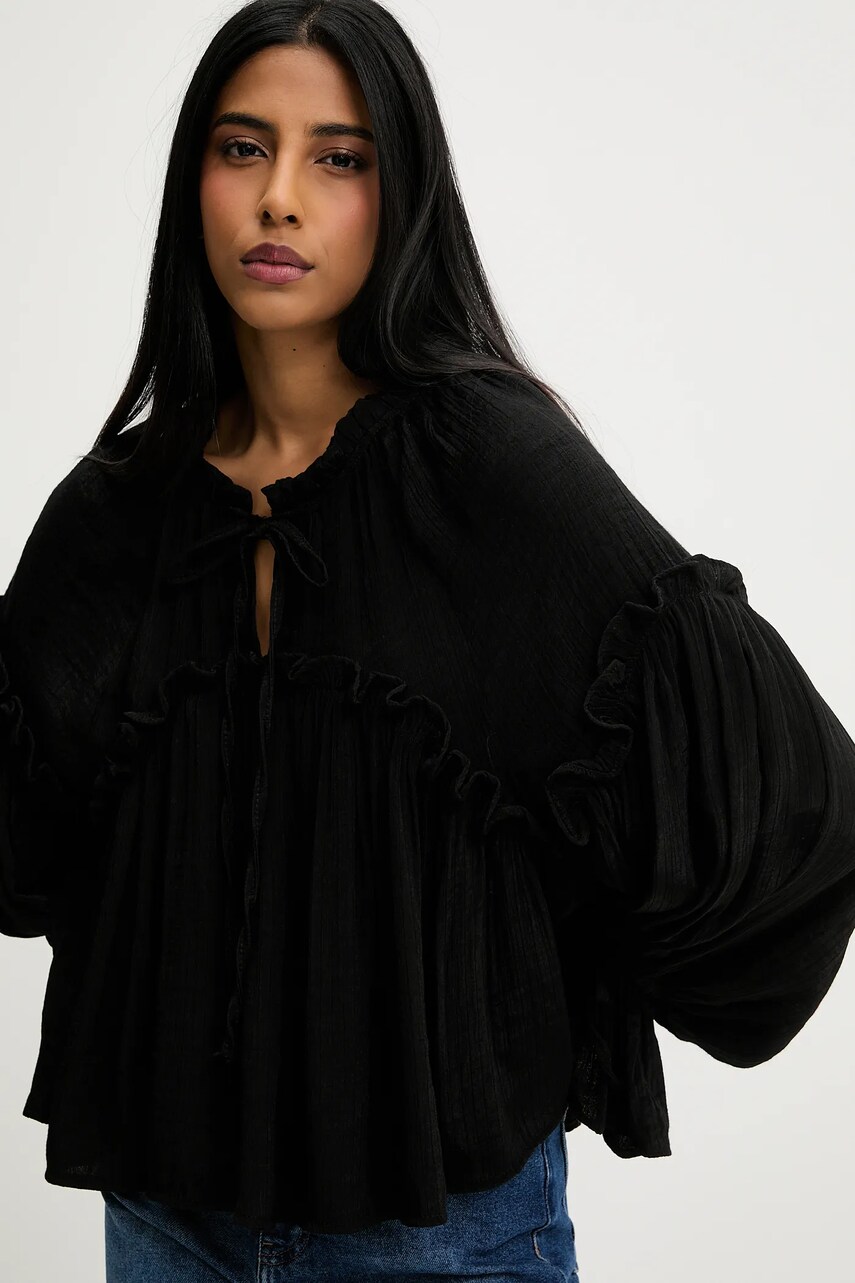 Answear Lab bluza culoarea bej, neted