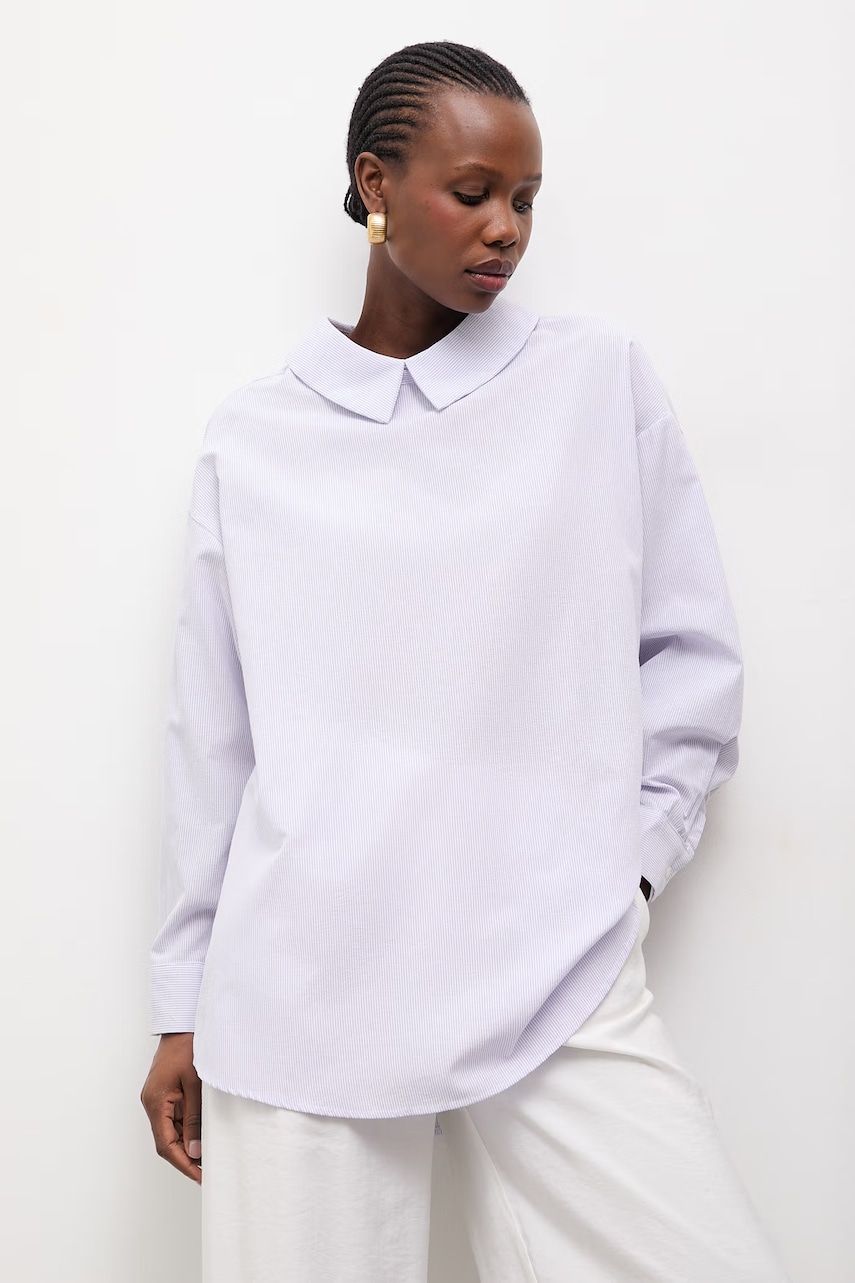 Λινά γυναικεία πουκάμισα σε μωβ