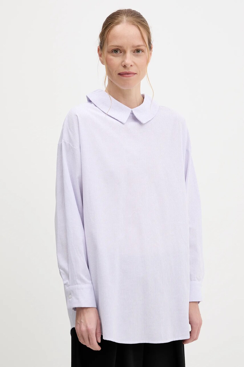 Answear Lab camasa de in culoarea violet, cu guler clasic, relaxed