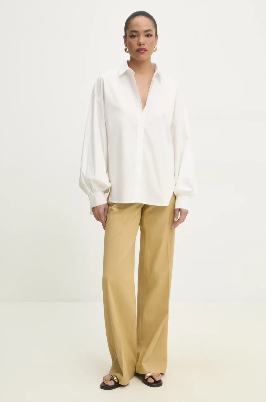 Хлопковая рубашка Answear.LAB женская цвет белый relaxed классический воротник Хлопковая рубашка Answear.LAB женская цвет белый relaxed классический воротник