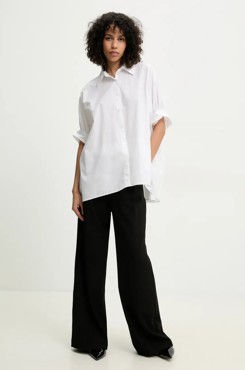 Хлопковая рубашка Answear.LAB женская цвет белый relaxed классический воротник Хлопковая рубашка Answear.LAB женская цвет белый relaxed классический воротник